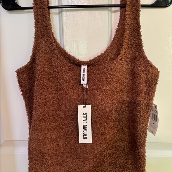 NWT STEVE MADDEN TANK Medium Chocolate Brown Soft Brushed Terry! NEW WOM… - Picture 5 of 9